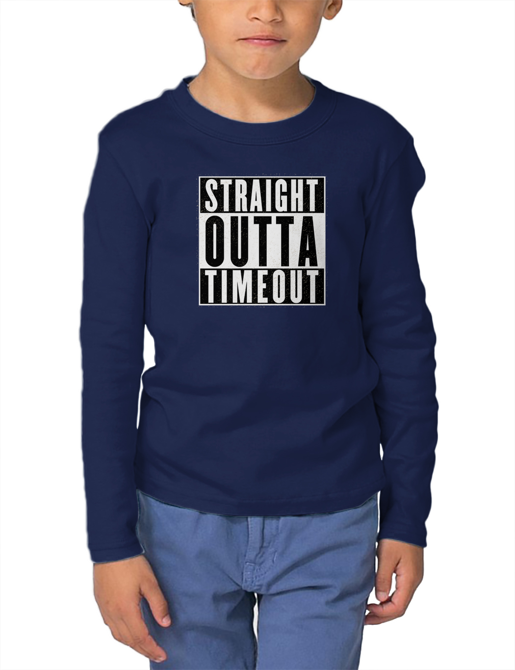 Details about   Straight Outta Timeout Trouble Maker Bad Naughty LS_CHILDTEE 
